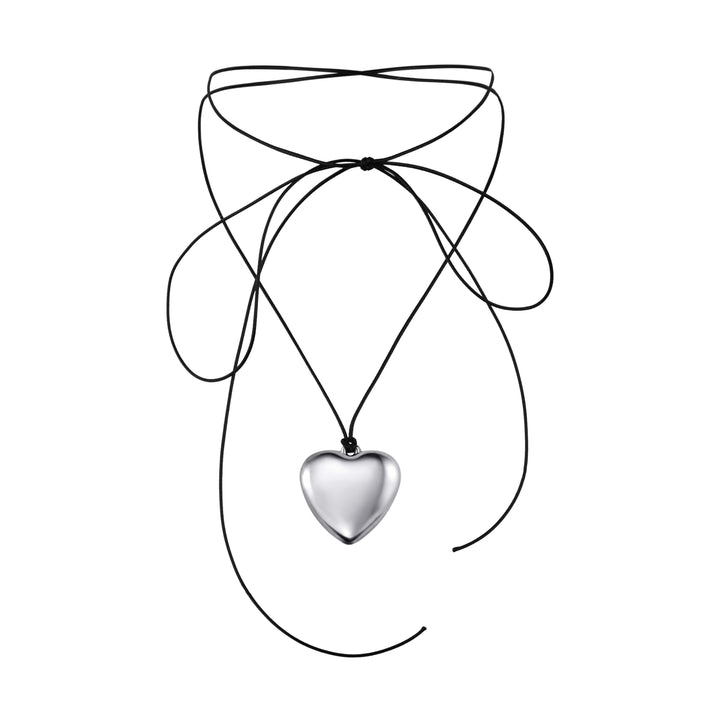 Кольє-чокер «Лавея» зі срібним серцем на шнурку