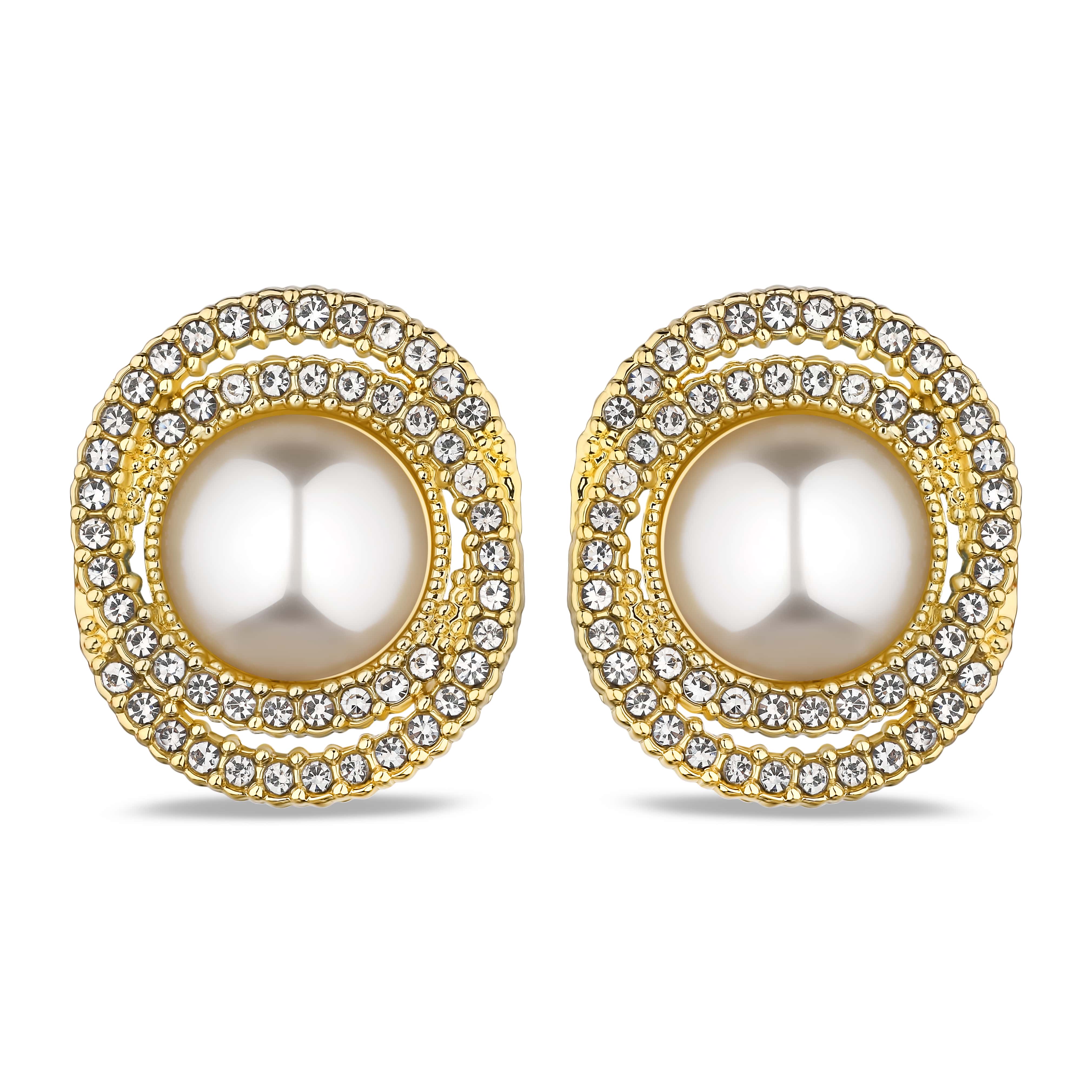 Сережки «Сузір’я» з перлами та кристалами