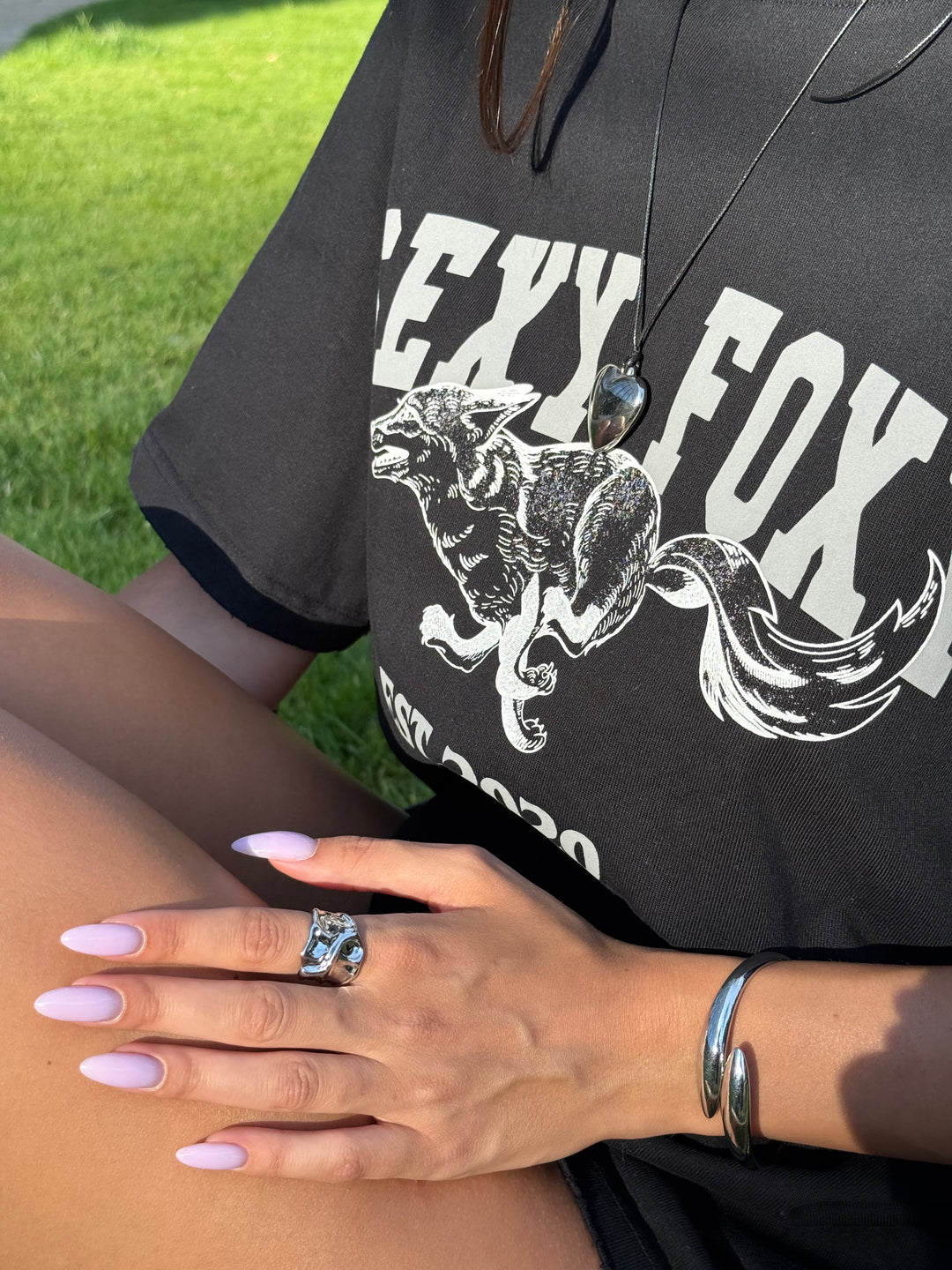 Кольє-чокер «Лавея» зі срібним серцем на шнурку