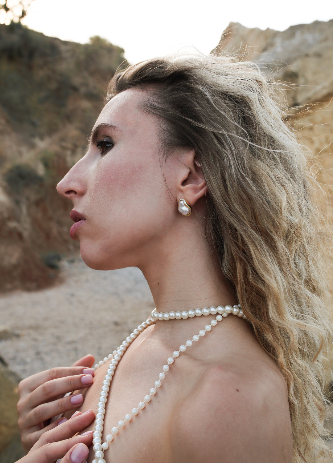 Двошарове перлове намисто «Шарміс» з підвіскою