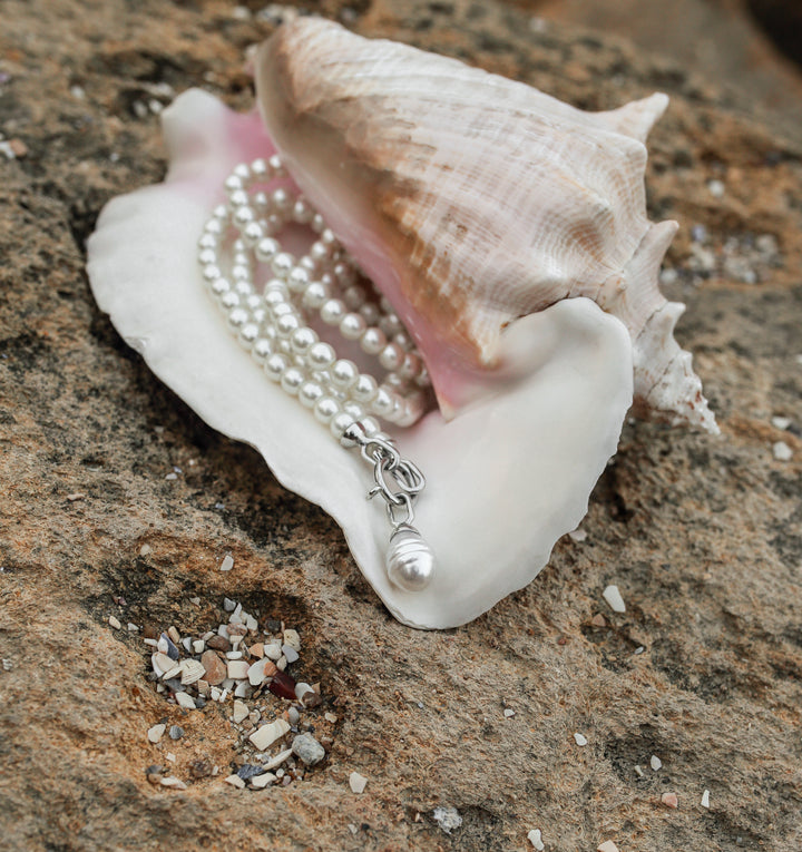 Двошарове перлове намисто «Шарміс» з підвіскою