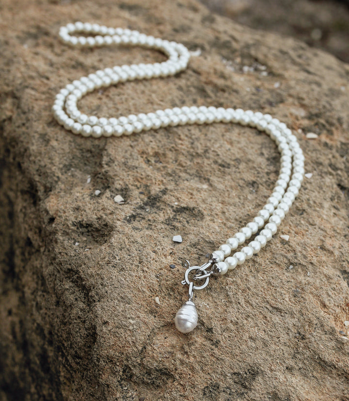 Двошарове перлове намисто «Шарміс» з підвіскою