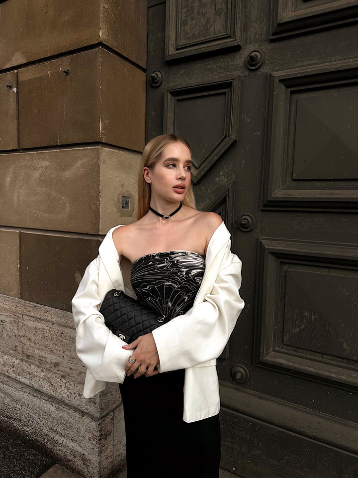 Чокер «Велюра» з оксамиту з перловим сердечком